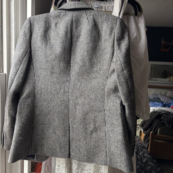 NWT J Crew Parke Blazer Houndstooth Plaid Wool Black Gray Style BA438 Size 4 - Picture 4 of 4
